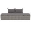 vidaXL Lounge Bed Gray and dark gray Polyethylene rattan