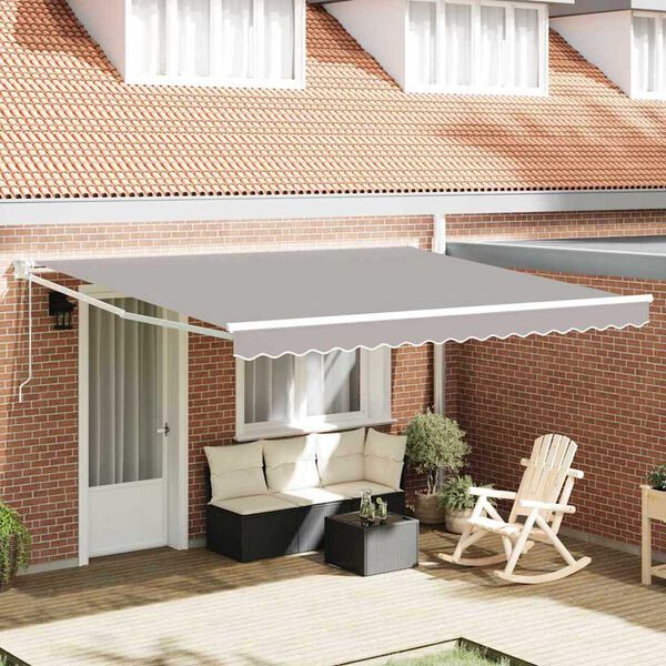 vidaXL Retractable Awning Light Grey 157.48 x 118.11 in