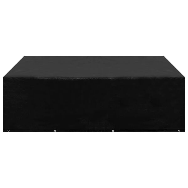 vidaXL Garden Furniture Cover Set of 2 Black Polyethylene 98.4 x 98.4 in