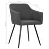 vidaXL Dining Chair Set of 2 Dark Grey Fabric (100% polyester), metal