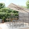 vidaXL Garden Bar Set Grey PE Rattan, Solid Acacia Wood, Powder-Coated Steel