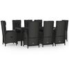 vidaXL Garden Dining Set Black