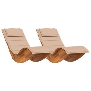 vidaXL Sun Lounger 2 pcs Brown 60 x 154 x 74cm Solid Acacia wood