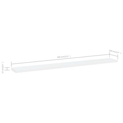 vidaXL Bookshelf Boards 4 pcs White 31.5"x3.9"x0.6" Engineered Wood