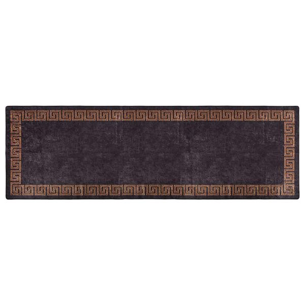 vidaXL Rug Black and Gold 100% Polyester 31.5 x 118.1 in Rug