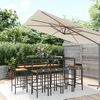 vidaXL Garden Bar Set Black PE rattan, powder-coated steel, tempered glass