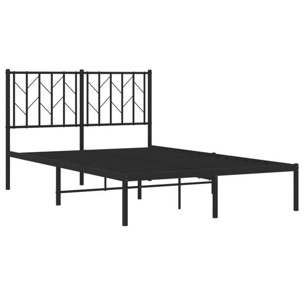 vidaXL Bed Frame Black Powder-coated Steel Full Bed Frame Rectangular