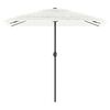 vidaXL Garden Parasol White 100% polyester, powder-coated steel, straw