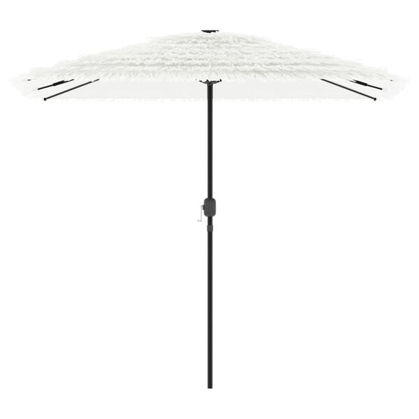 vidaXL Garden Parasol White 100% polyester, powder-coated steel, straw