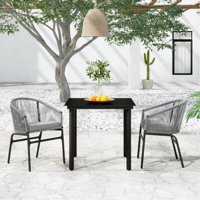 vidaXL 3 Piece Patio Dining Set Gray