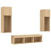 vidaXL TV Wall Unit Set of 5 Sonoma Oak Engineered Wood, Glass Medium