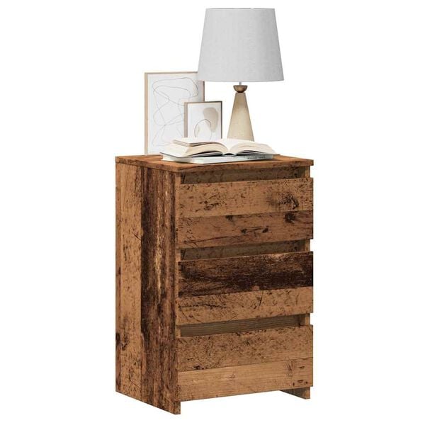 vidaXL Bedside Cabinet Old wood Engineered wood Small Bedside Cabinet