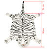 vidaXL Carpet White with tiger stripes Polyester, Foam 56.7 in Pattern