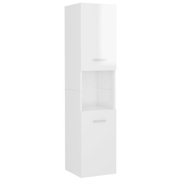 vidaXL Bathroom Furniture Set High gloss white Engineered wood, acrylic