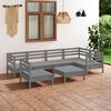 vidaXL Garden Lounge Set Grey Solid pinewood 7 Piece Set Modular