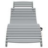 vidaXL Sun Lounger Grey Solid Acacia wood Standard Foldable