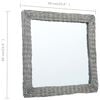 vidaXL Mirror Natural Rattan, Glass 23.6 x 23.6 in Decorative Inlays