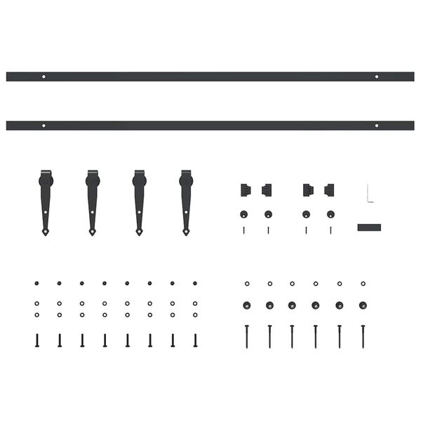 vidaXL Sliding Cabinet Door Kit 83.9 " Carbon Steel