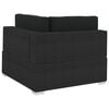 vidaXL Sofa Set Black Poly Rattan, Powder-Coated Steel, Polyester Large