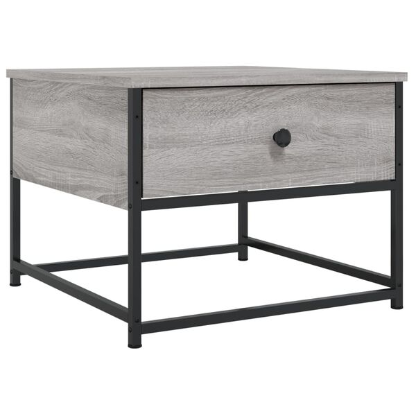 vidaXL Coffee Table Gray Sonoma Engineered Wood 20.1 x 20.1 x 15.7 in