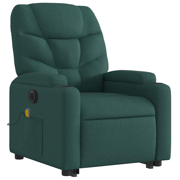 vidaXL Electric Stand Up Massage Recliner Chair Dark Green