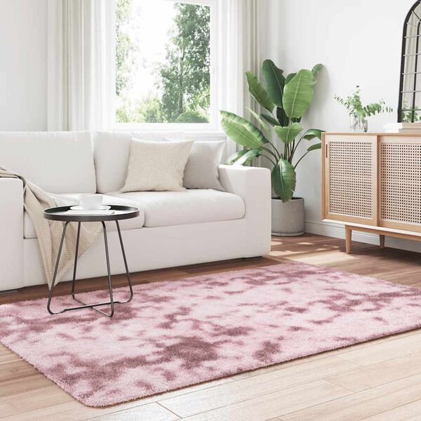vidaXL Shaggy Rug Dusty Pink 100% Polyester 51.2 x 78.7 in Non-slip