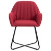 vidaXL Dining Chair Set of 6 Wine Red Fabric, Powder-Coated Steel Medium