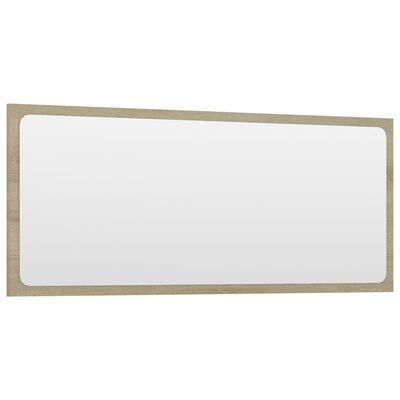 vidaXL Bathroom Mirror Sonoma Oak 35.4"x0.6"x14.6" Chipboard