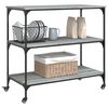 vidaXL Kitchen Trolley Gray Sonoma 40.2"x19.7"x37.4" Engineered Wood