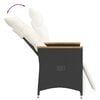 vidaXL Reclining Garden Chair Set of 2 Black, Cream White