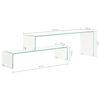 vidaXL Coffee Table Transparent Tempered safety glass Large