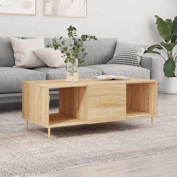 vidaXL Coffee Table Sonoma Oak Engineered wood, Iron Medium Coffee Table