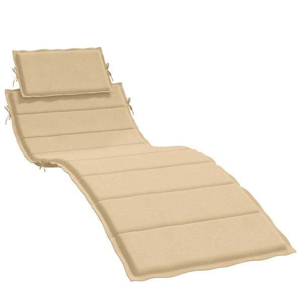 vidaXL Sun Lounger Cushion Melange Beige 100% Polyester Extra Long