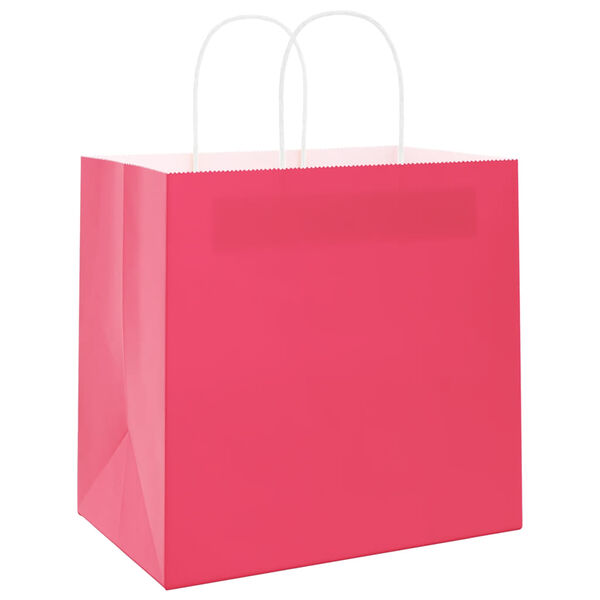 vidaXL Paper Bags 250 pcs with Handles Pink 54x15x49 cm