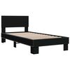 vidaXL Bed Frame Black Engineered Wood, Metal Small Twin Bed Frame