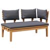 vidaXL Garden Bench 2 pcs Brown Solid Teak wood