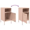 vidaXL Bedside Cabinet Set of 2 Pink Cold-rolled steel Standard