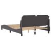 vidaXL Bed Frame Grey Faux leather, Metal, Solid pine wood, Plywood Full