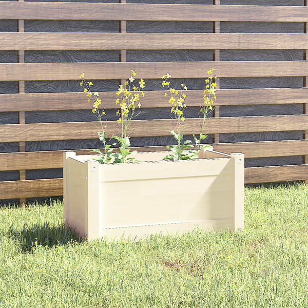 vidaXL Garden Planter White Solid pinewood Medium Garden Planter