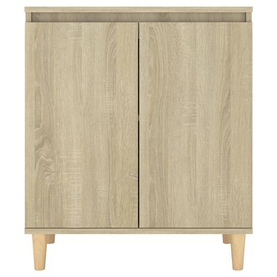 vidaXL Sideboard with Solid Wood Legs Sonoma Oak 23.6"x13.8"x27.6" Engineered Wood