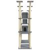 vidaXL Cat Tree Light Grey Engineered wood, plush, sisal Large Durable