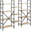 vidaXL Bookshelf Sonoma oak Engineered wood, powder-coated steel Tall