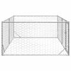 vidaXL Outdoor Dog Kennel Galvanized Galvanized Steel Large Durable