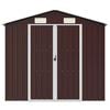vidaXL Garden Shed Brown Galvanized steel Large Garden Shed