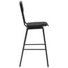 vidaXL Bar Chair Set of 2 Black Solid Plywood, Powder-Coated Steel
