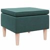 vidaXL Stool Dark Green Fabric (Polyester), Rubber Wood Compact Footrest