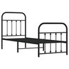 vidaXL Bed Frame Black Powder-Coated Steel Small Single Bed Frame