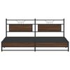 vidaXL Bed Frame Brown oak Steel, Engineered wood Double Bed Frame
