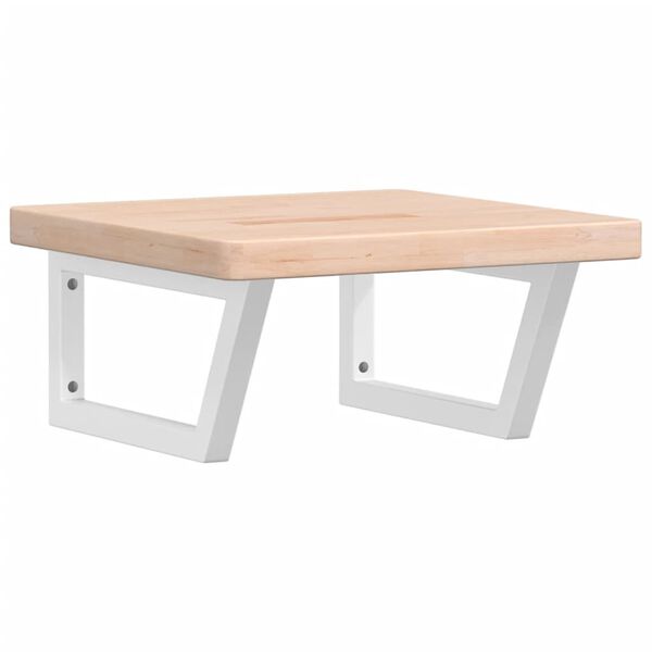 vidaXL Basin Shelf White, Oak Solid oak wood, Steel Medium Basin Shelf