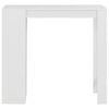 vidaXL Bar Table White Engineered wood Compact Bar Table Rectangular